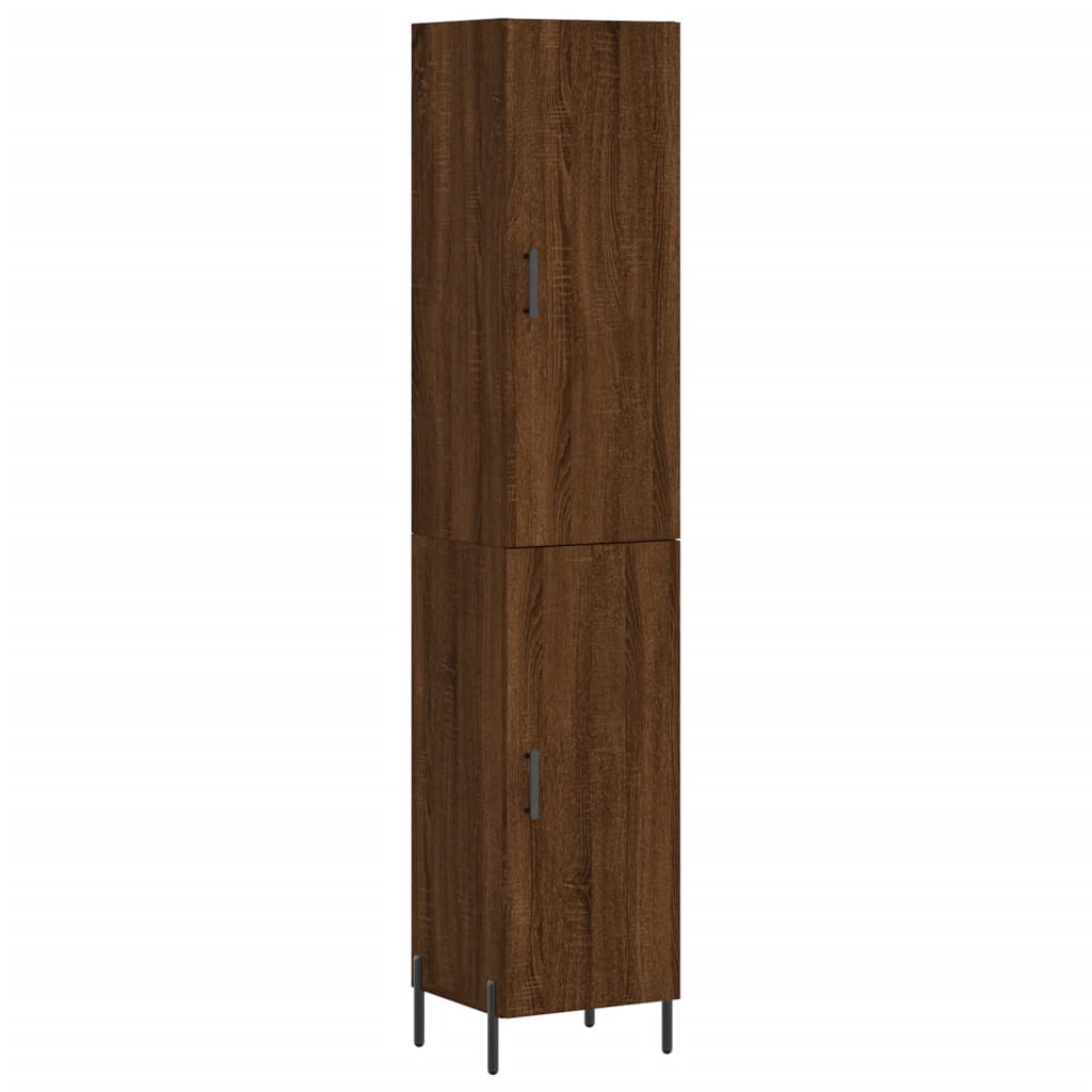 Highboard Braun Eichen-Optik 34,5x34x180 cm Holzwerkstoff