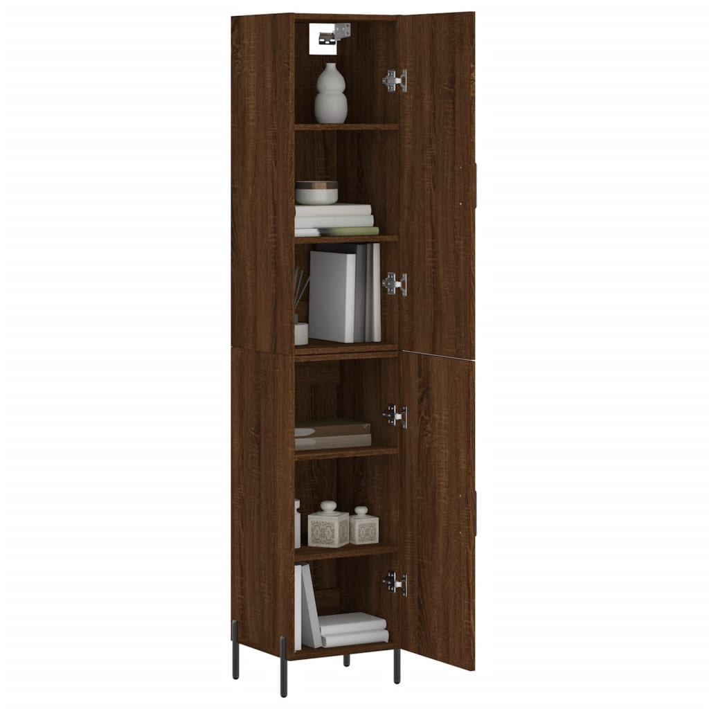 Highboard Braun Eichen-Optik 34,5x34x180 cm Holzwerkstoff