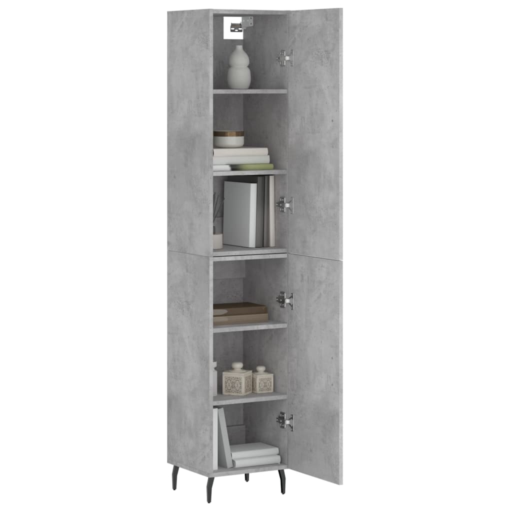 Highboard Betongrau 34,5x34x180 cm Holzwerkstoff