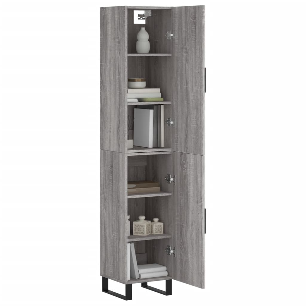 Highboard Grau Sonoma 34,5x34x180 cm Holzwerkstoff