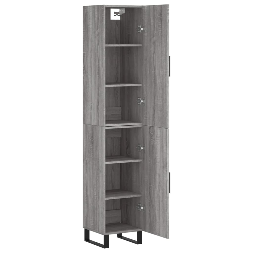 Highboard Grau Sonoma 34,5x34x180 cm Holzwerkstoff