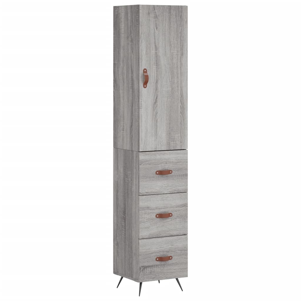 Highboard Grau Sonoma 34,5x34x180 cm Holzwerkstoff