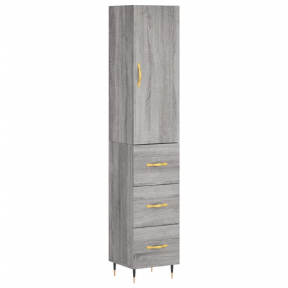 Highboard Grau Sonoma 34,5x34x180 cm Holzwerkstoff