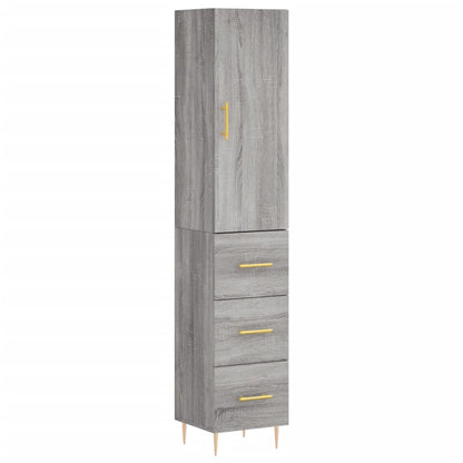 Highboard Grau Sonoma 34,5x34x180 cm Holzwerkstoff