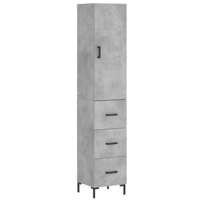 Highboard Betongrau 34,5x34x180 cm Holzwerkstoff