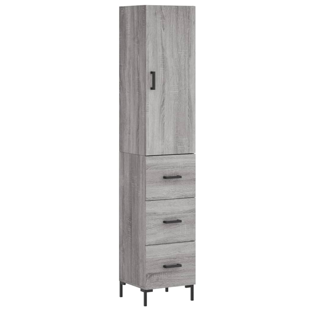 Highboard Grau Sonoma 34,5x34x180 cm Holzwerkstoff