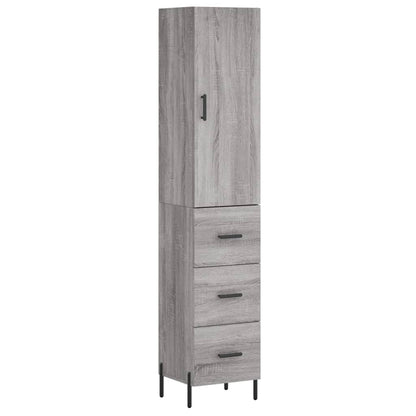 Highboard Grau Sonoma 34,5x34x180 cm Holzwerkstoff