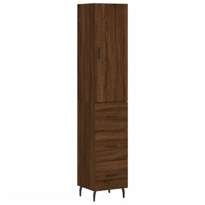 Highboard Braun Eichen-Optik 34,5x34x180 cm Holzwerkstoff