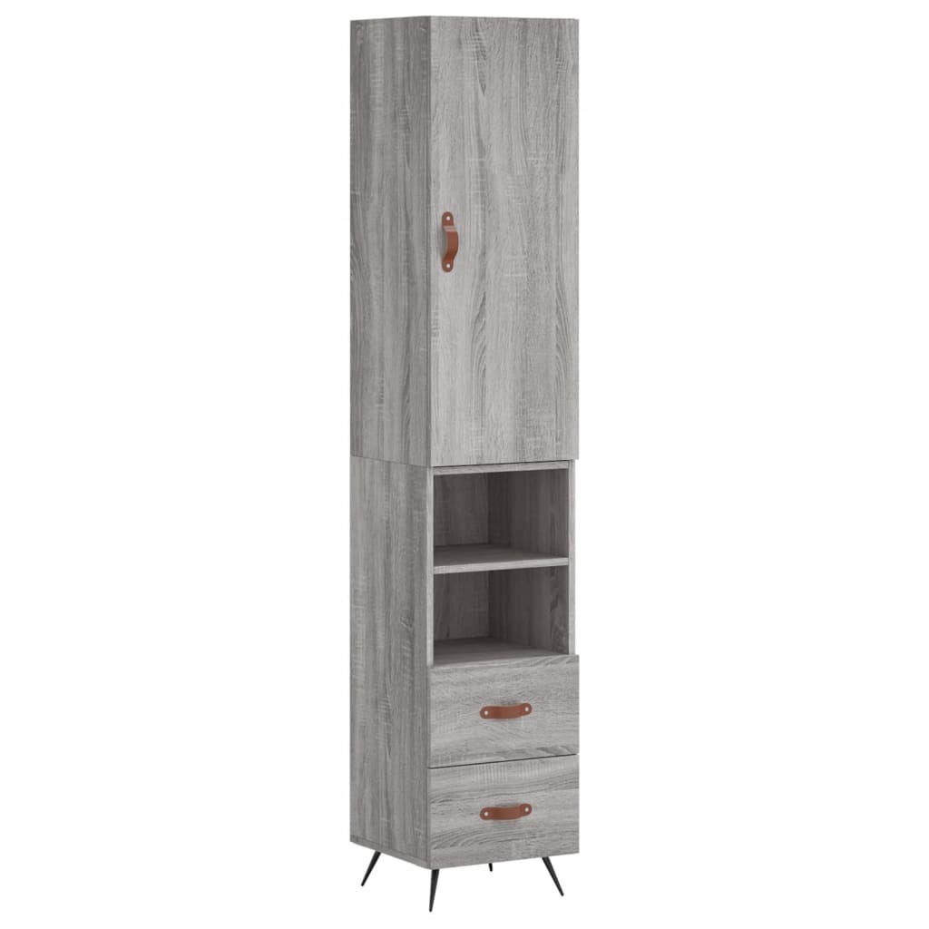 Highboard Grau Sonoma 34,5x34x180 cm Holzwerkstoff