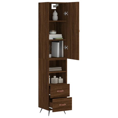 Highboard Braun Eichen-Optik 34,5x34x180 cm Holzwerkstoff