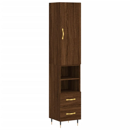 Highboard Braun Eichen-Optik 34,5x34x180 cm Holzwerkstoff