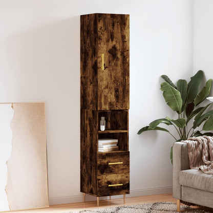 Highboard Räuchereiche 34,5x34x180 cm Holzwerkstoff