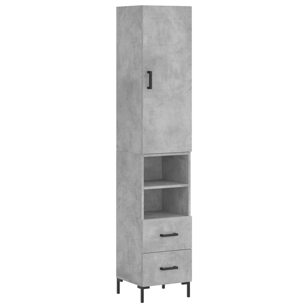 Highboard Betongrau 34,5x34x180 cm Holzwerkstoff