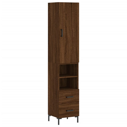 Highboard Braun Eichen-Optik 34,5x34x180 cm Holzwerkstoff