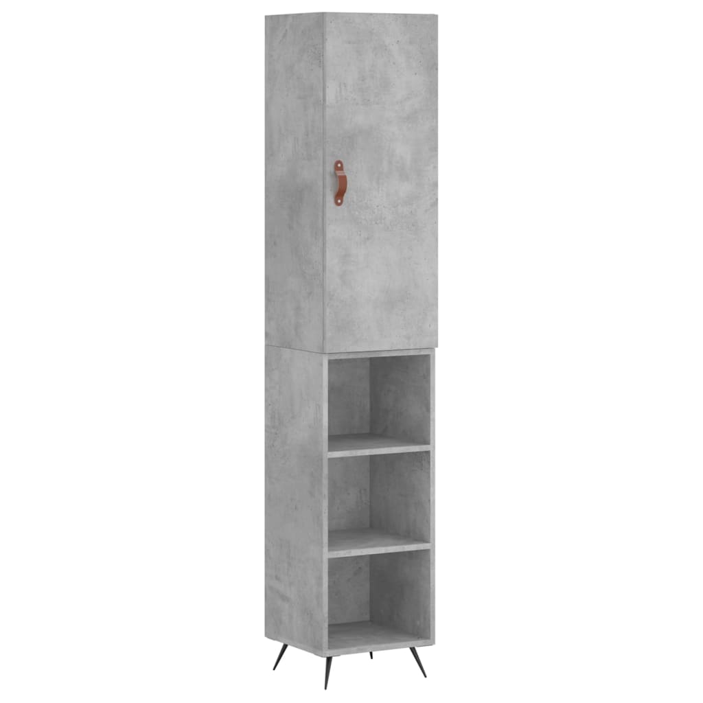 Highboard Betongrau 34,5x34x180 cm Holzwerkstoff