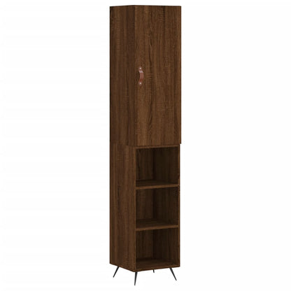 Highboard Braun Eichen-Optik 34,5x34x180 cm Holzwerkstoff