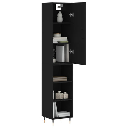 Highboard Schwarz 34,5x34x180 cm Holzwerkstoff