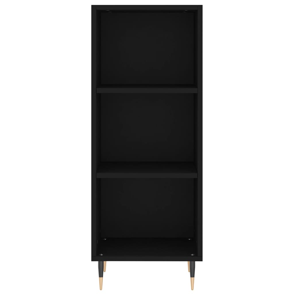 Highboard Schwarz 34,5x34x180 cm Holzwerkstoff