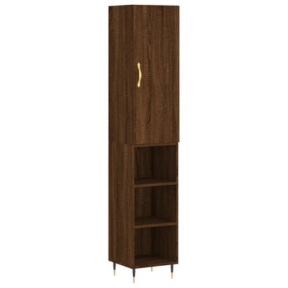 Highboard Braun Eichen-Optik 34,5x34x180 cm Holzwerkstoff