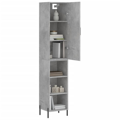 Highboard Betongrau 34,5x34x180 cm Holzwerkstoff