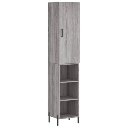 Highboard Grau Sonoma 34,5x34x180 cm Holzwerkstoff