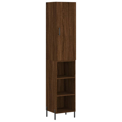 Highboard Braun Eichen-Optik 34,5x34x180 cm Holzwerkstoff