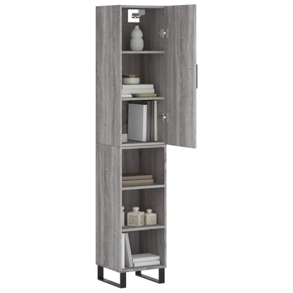 Highboard Grau Sonoma 34,5x34x180 cm Holzwerkstoff