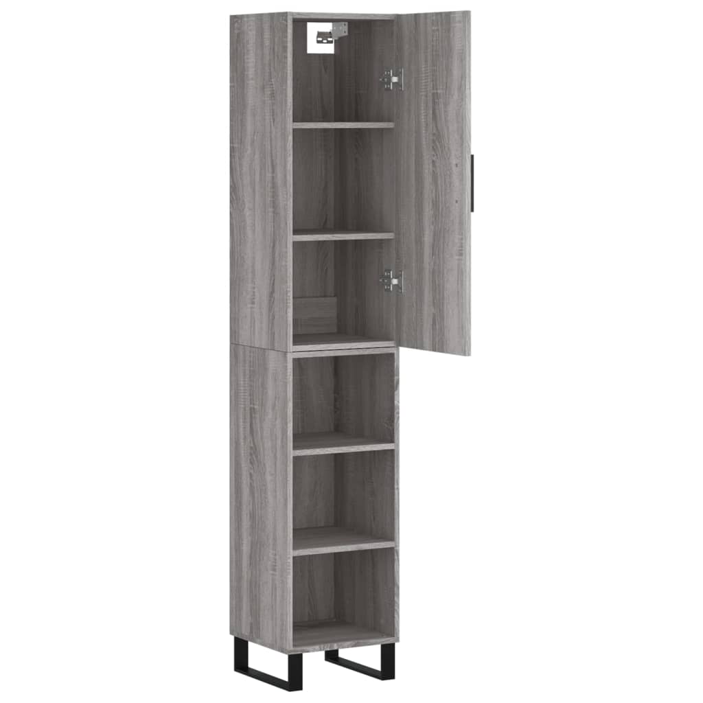 Highboard Grau Sonoma 34,5x34x180 cm Holzwerkstoff