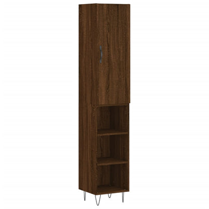 Highboard Braun Eichen-Optik 34,5x34x180 cm Holzwerkstoff