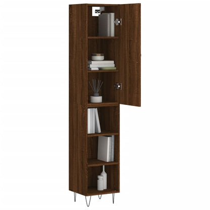 Highboard Braun Eichen-Optik 34,5x34x180 cm Holzwerkstoff