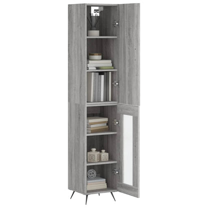 Highboard Grau Sonoma 34,5x34x180 cm Holzwerkstoff