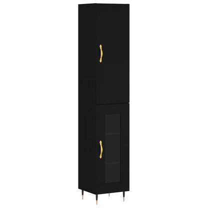 Highboard Schwarz 34,5x34x180 cm Holzwerkstoff