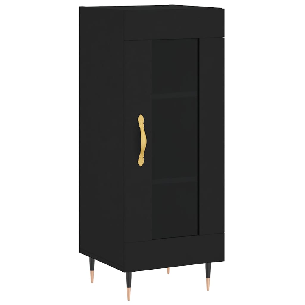 Highboard Schwarz 34,5x34x180 cm Holzwerkstoff