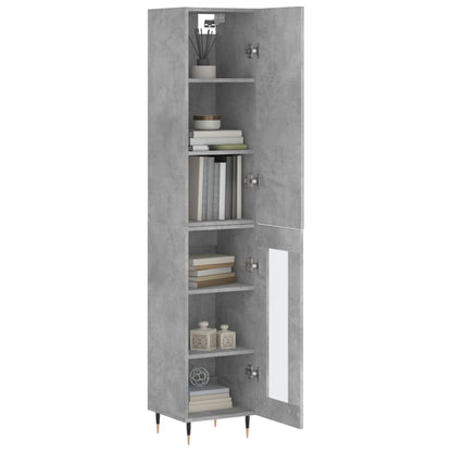 Highboard Betongrau 34,5x34x180 cm Holzwerkstoff