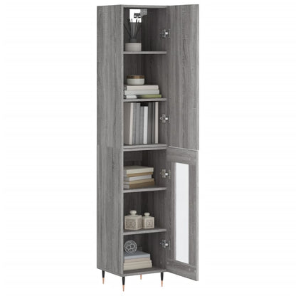 Highboard Grau Sonoma 34,5x34x180 cm Holzwerkstoff