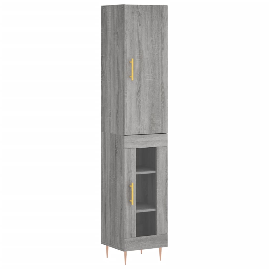 Highboard Grau Sonoma 34,5x34x180 cm Holzwerkstoff