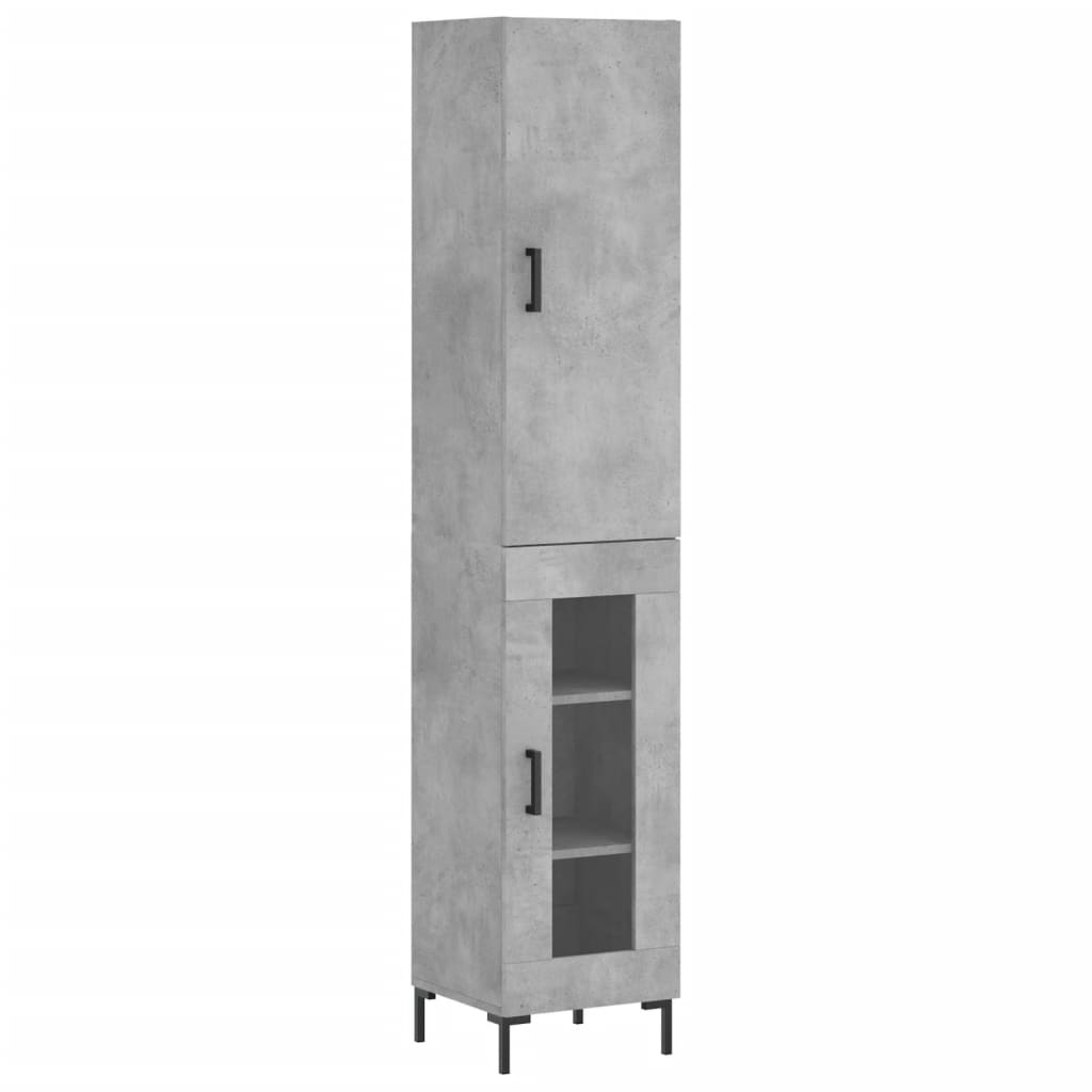 Highboard Betongrau 34,5x34x180 cm Holzwerkstoff