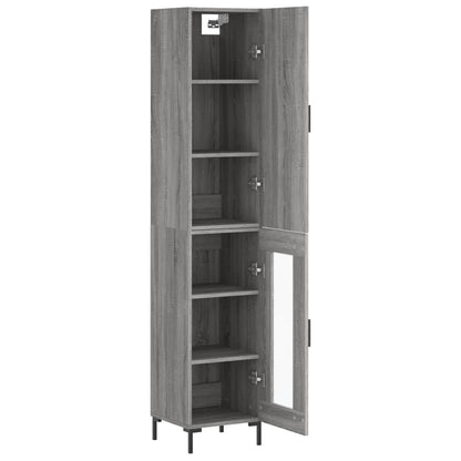 Highboard Grau Sonoma 34,5x34x180 cm Holzwerkstoff