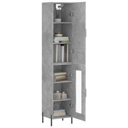 Highboard Betongrau 34,5x34x180 cm Holzwerkstoff