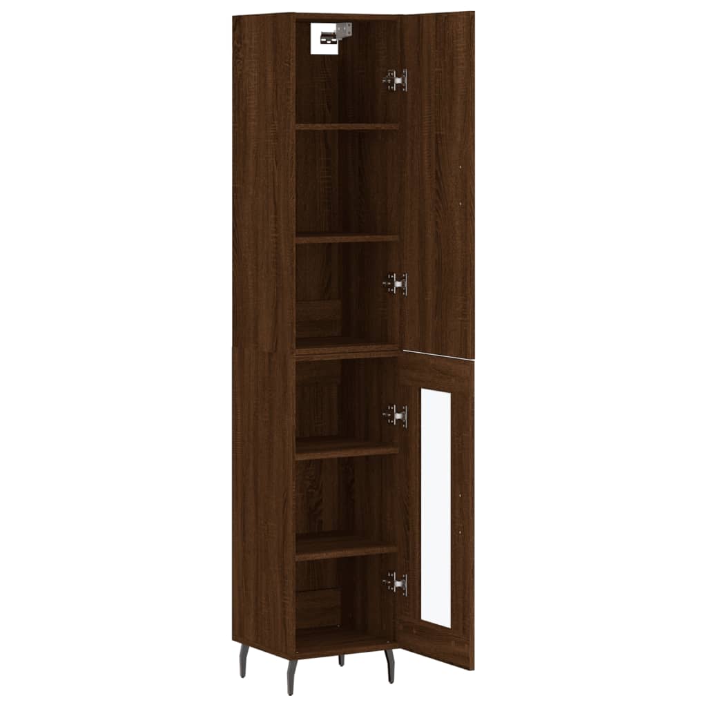 Highboard Braun Eichen-Optik 34,5x34x180 cm Holzwerkstoff