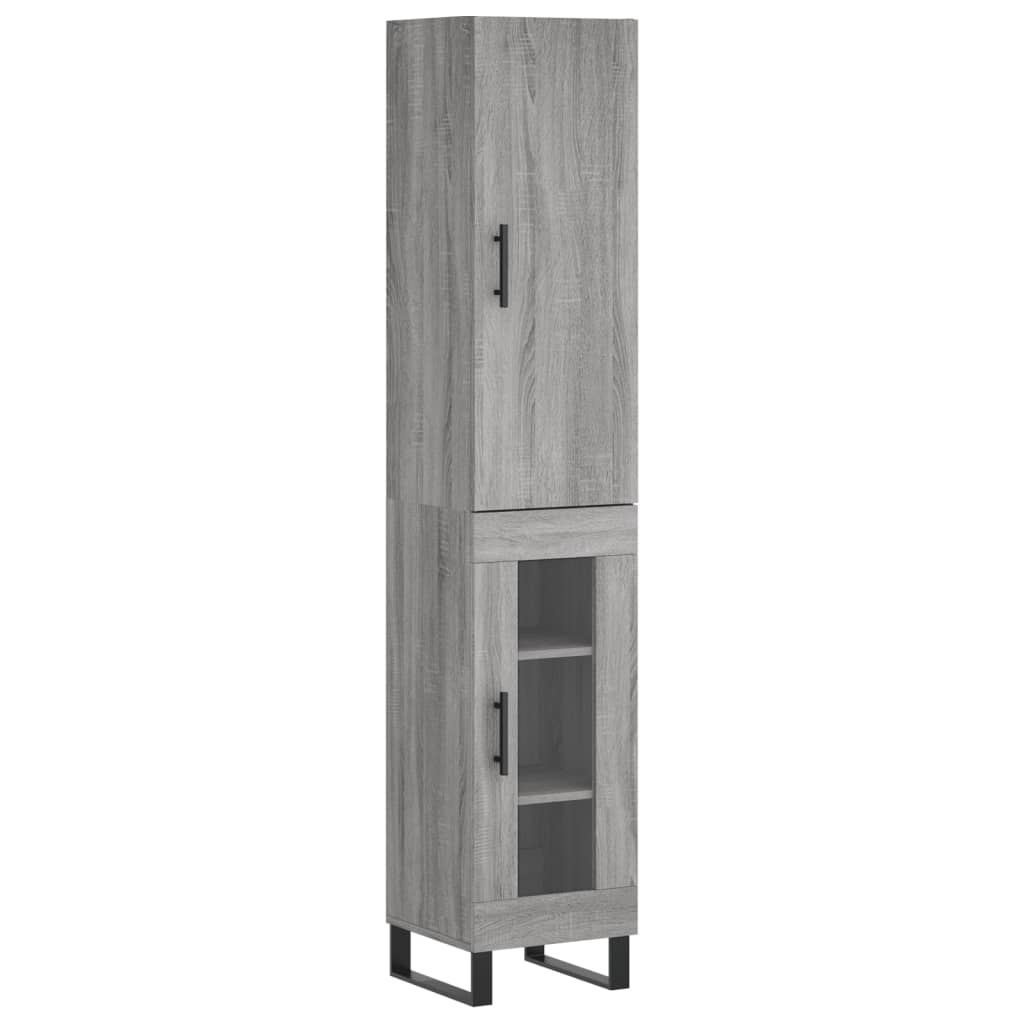 Highboard Grau Sonoma 34,5x34x180 cm Holzwerkstoff