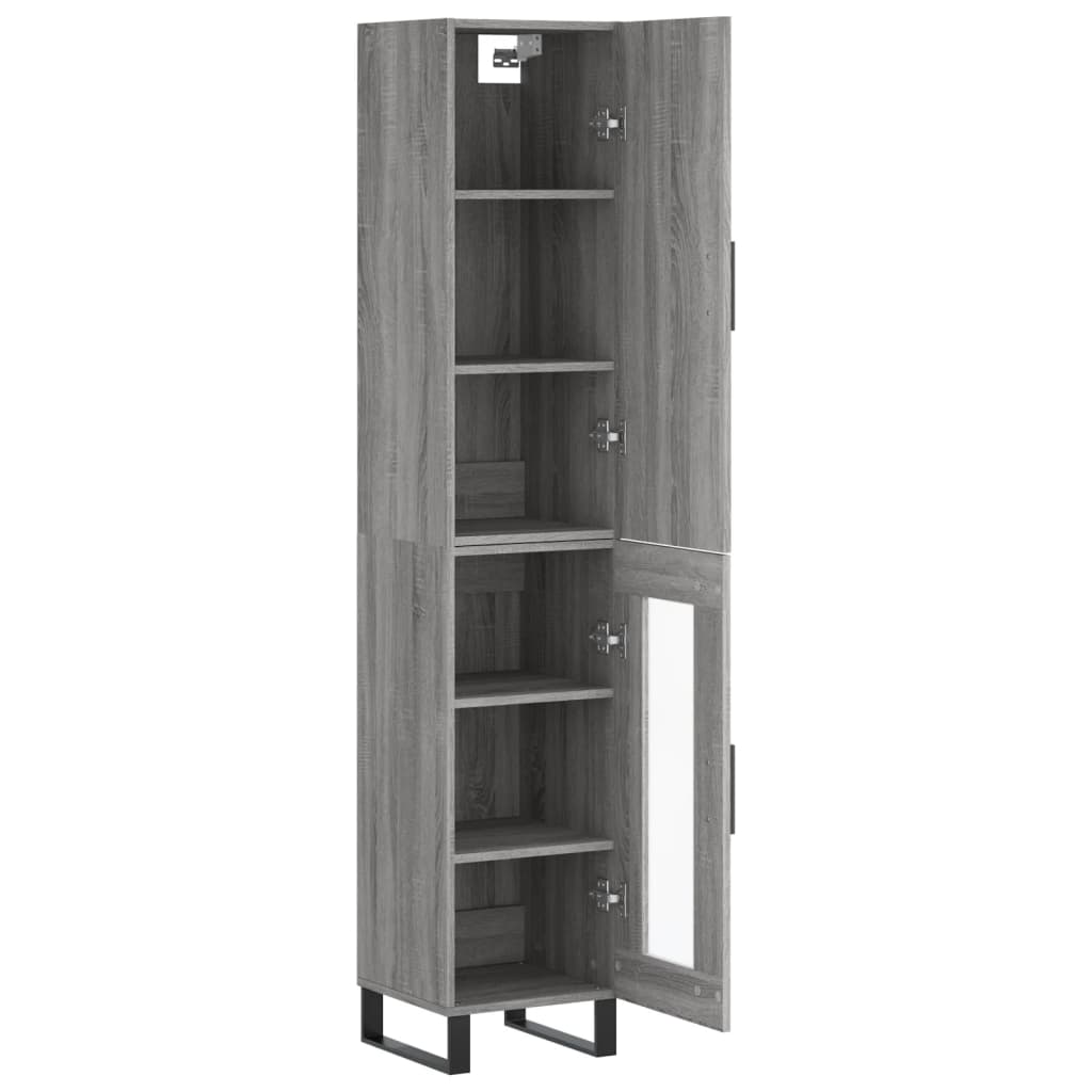 Highboard Grau Sonoma 34,5x34x180 cm Holzwerkstoff