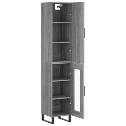 Highboard Grau Sonoma 34,5x34x180 cm Holzwerkstoff