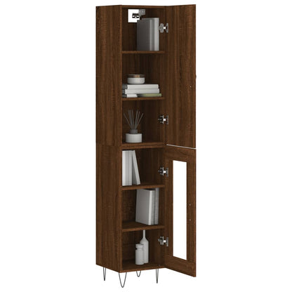 Highboard Braun Eichen-Optik 34,5x34x180 cm Holzwerkstoff