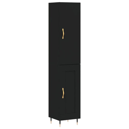 Highboard Schwarz 34,5x34x180 cm Holzwerkstoff