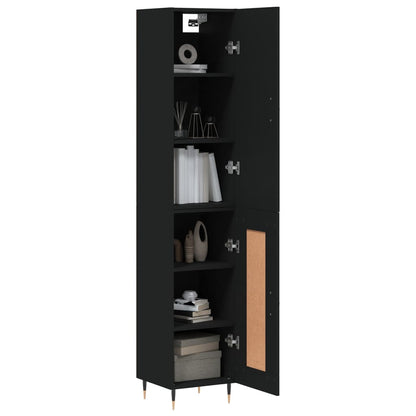 Highboard Schwarz 34,5x34x180 cm Holzwerkstoff