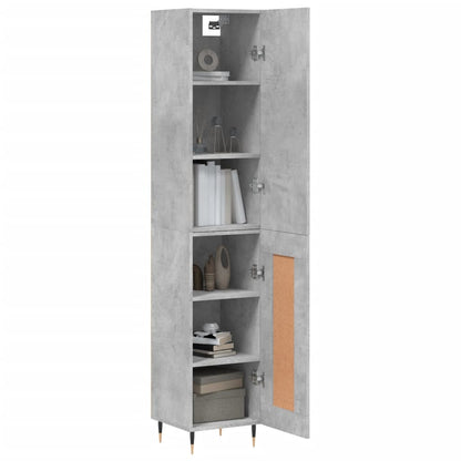 Highboard Betongrau 34,5x34x180 cm Holzwerkstoff