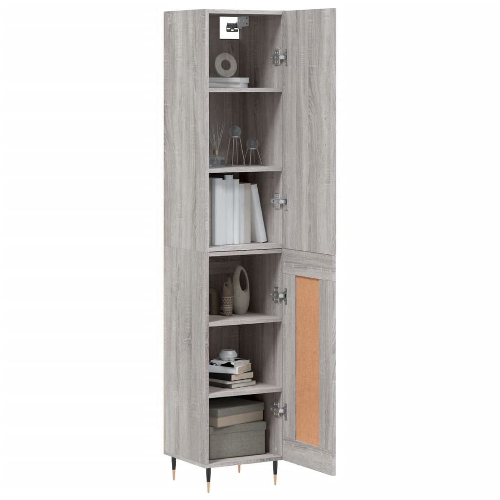 Highboard Grau Sonoma 34,5x34x180 cm Holzwerkstoff