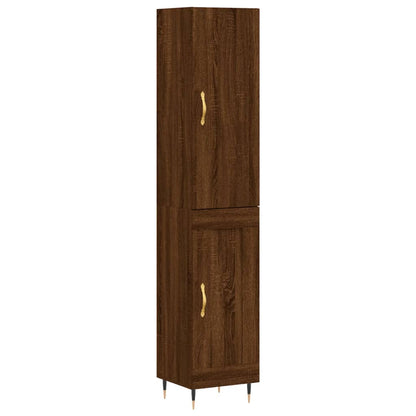 Highboard Braun Eichen-Optik 34,5x34x180 cm Holzwerkstoff