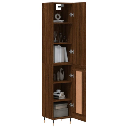 Highboard Braun Eichen-Optik 34,5x34x180 cm Holzwerkstoff